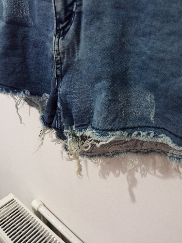 Kadın Mavi Mini Denim Şort - Görsel 3