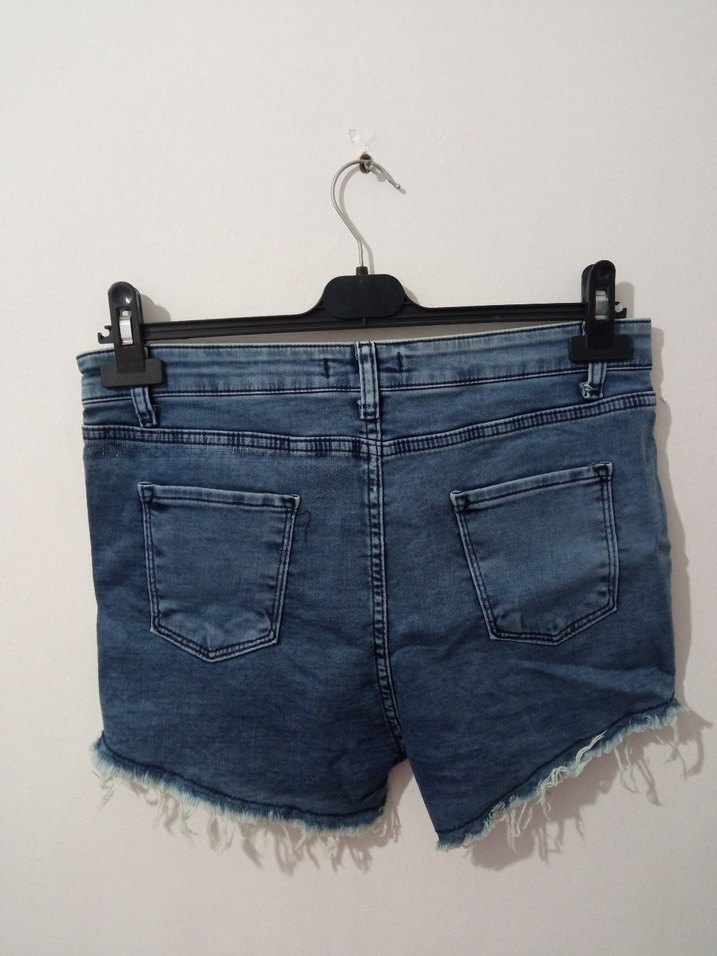 Kadın Mavi Mini Denim Şort - Görsel 4