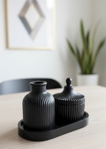 Siyah Seramik Mumluk ve Kutusu Seti - Görsel 2