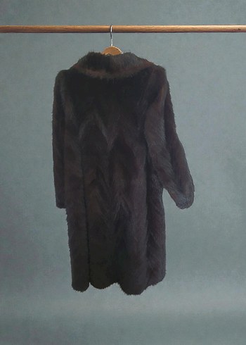 Gerçek Vizon Kürk  Özel Dikim  36-38 Beden  Siyah - Görsel 2