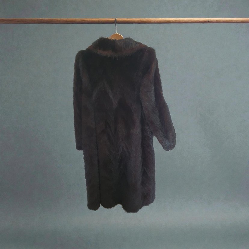 Gerçek Vizon Kürk  Özel Dikim  36-38 Beden  Siyah - Görsel 2