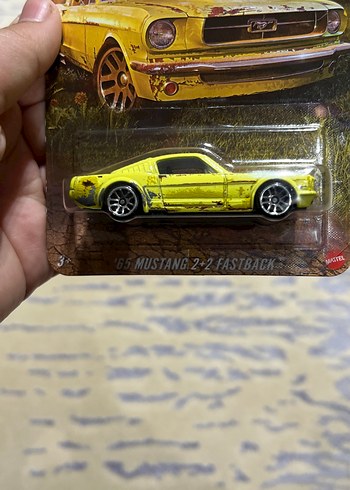 Parlak Sarı '65 Mustang Oyuncak Araba kutulu silver - Görsel 4