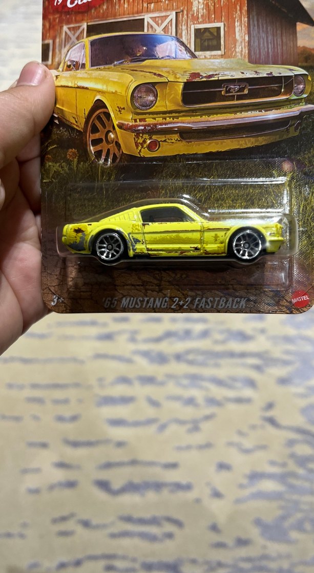 Parlak Sarı '65 Mustang Oyuncak Araba kutulu silver - Görsel 4