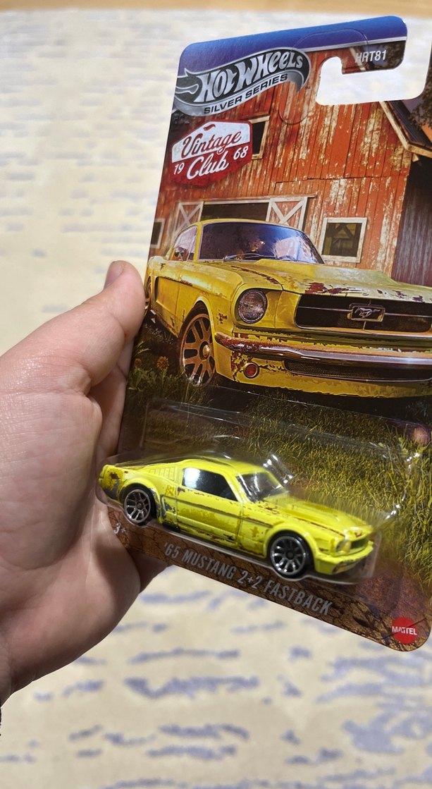 Parlak Sarı '65 Mustang Oyuncak Araba kutulu silver - Görsel 2