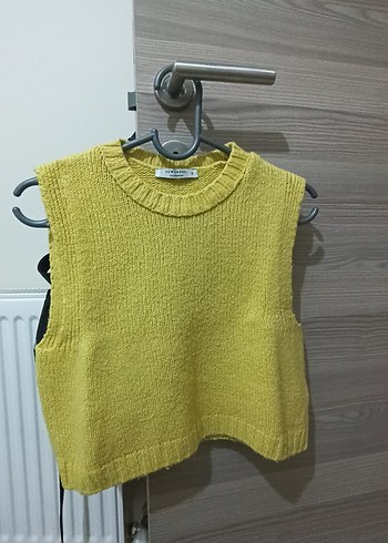 Sarı Beyaz Düğmeli Uzun Kollu  Gömlek - Görsel 2