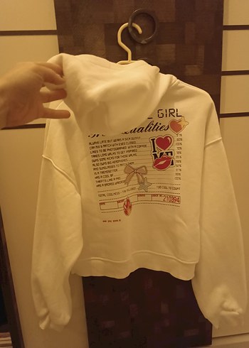 Beyaz Baskılı Kadın Sweatshirt - Görsel 2