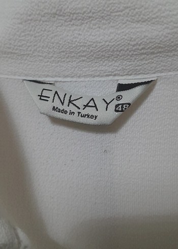 Nakışlı Beyaz Pamuklu Uzun Kollu Keten Krep Gömlek - Görsel 2