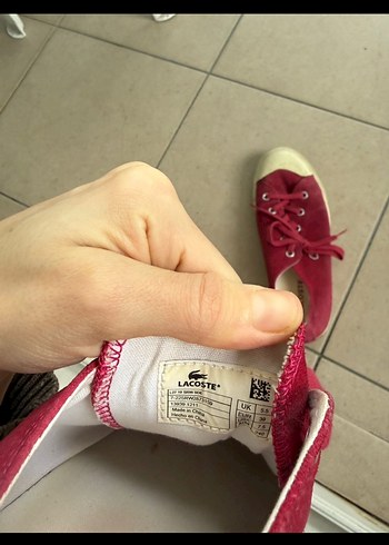 Lacoste kırmızı bordo Süet Bağcıklı Kadın Sneaker - Görsel 6