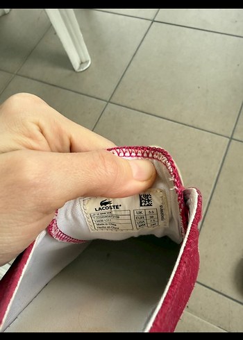 Lacoste kırmızı bordo Süet Bağcıklı Kadın Sneaker - Görsel 5