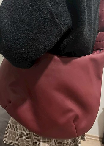 Bordo Deri Kadın Çanta - Görsel 2