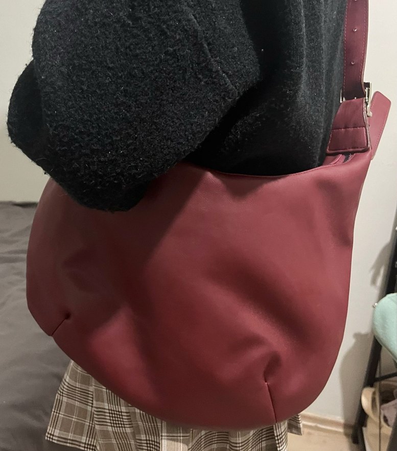 Bordo Deri Kadın Çanta - Görsel 2