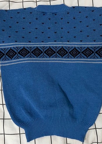 Kadın Mavi Bohem Örgü Kazak - Görsel 2