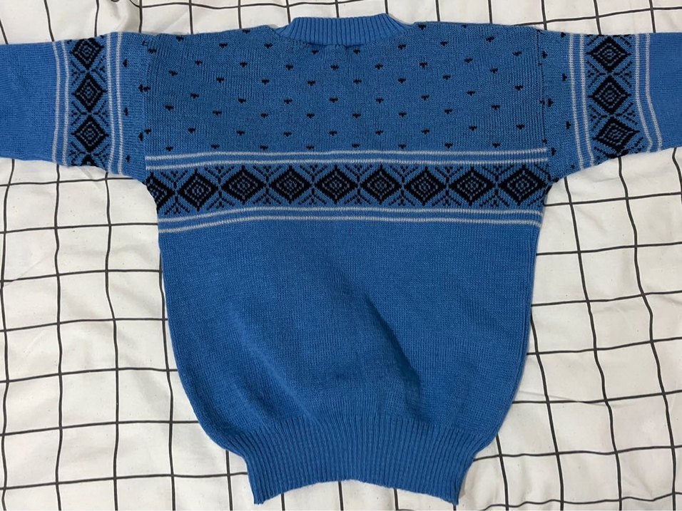 Kadın Mavi Bohem Örgü Kazak - Görsel 2