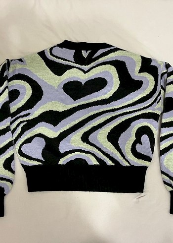 Kadın Çok Renkli Örgü Uzun Kollu Kazak - Görsel 2