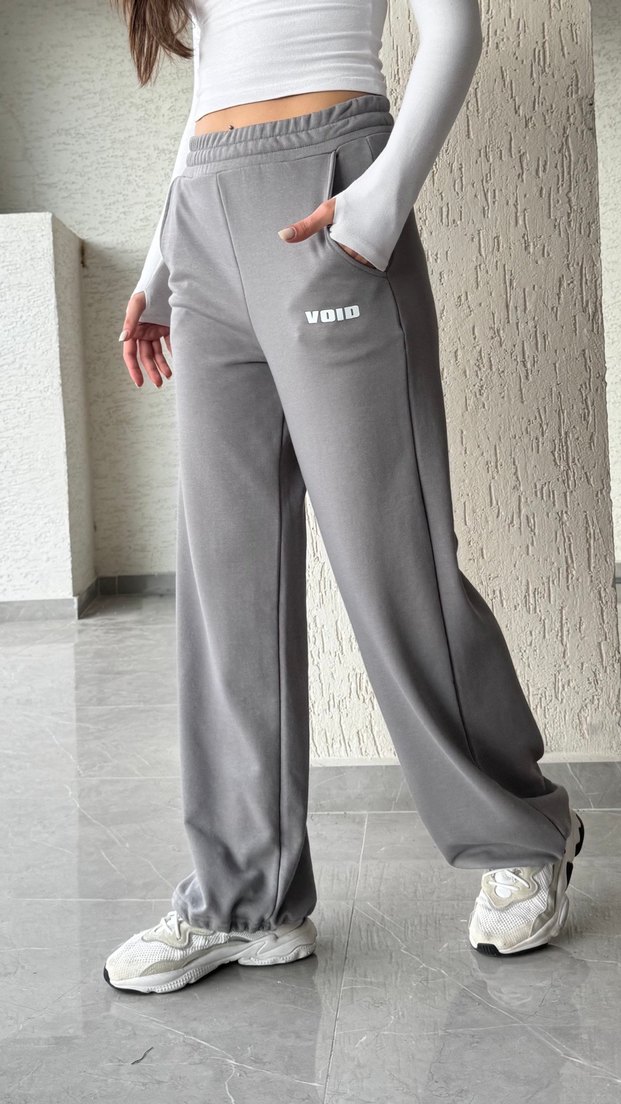 Gri Rahat Kesim Kadın Eşofman Altı - Görsel 2