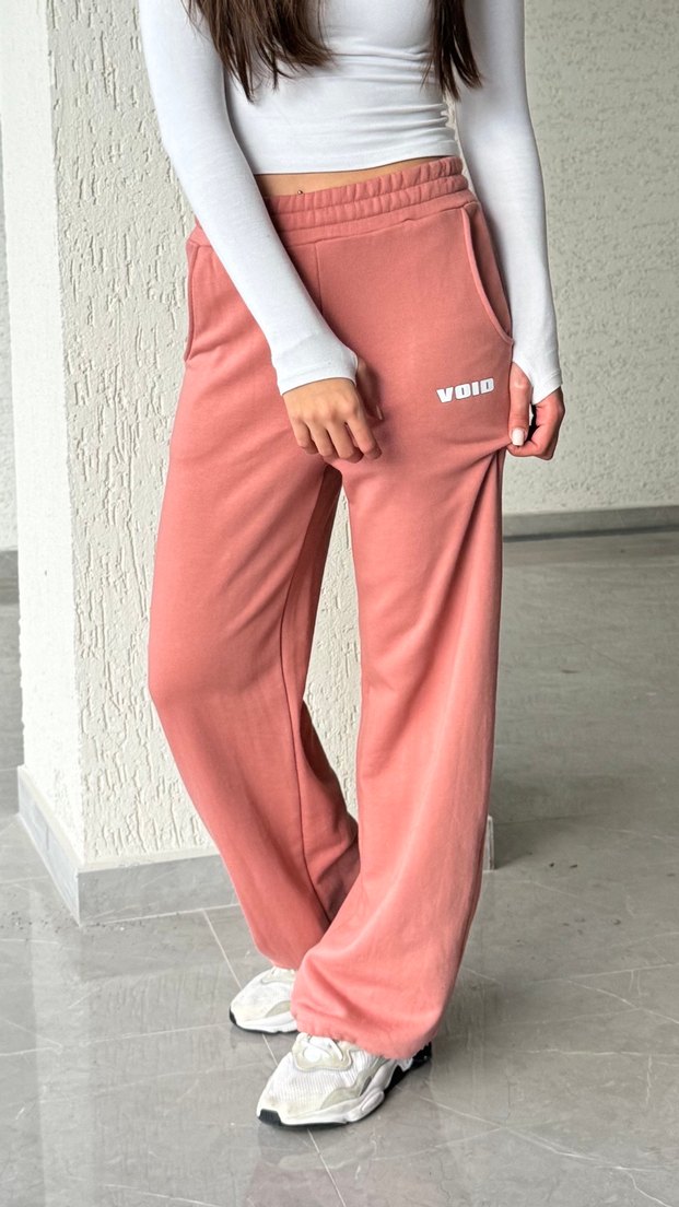 Pembe Rahat Kesim Kadın Eşofman Altı - Görsel 2