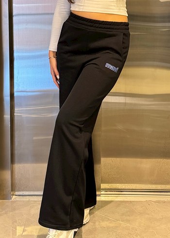 Siyah Rahat Kesim Kadın Eşofman Altı - Görsel 2