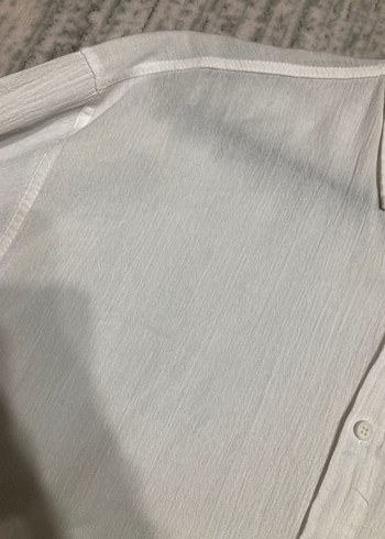 Beyaz Keten Erkek Gömlek - Görsel 4