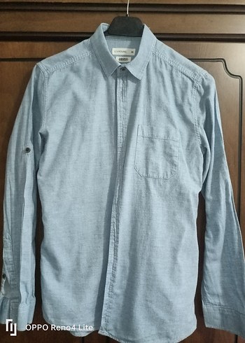 mavi Erkek Uzun Kollu Denim Gömlek