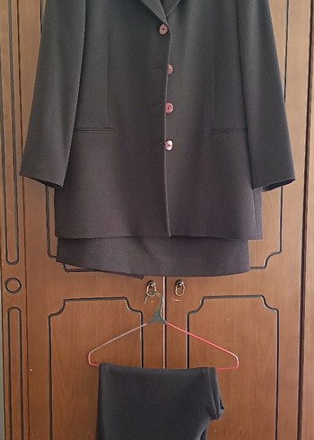 Klasik Düğmeli Kahverengi 3 lü takım - Görsel 6