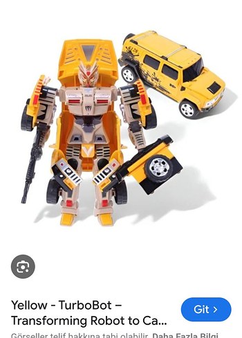 Sarı Renkli Oyuncak robota donusen Araba - Görsel 6