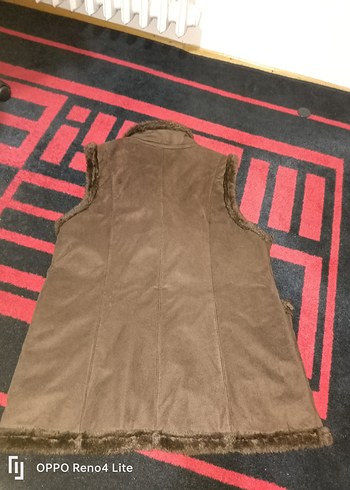 Kahverengi Süet Kürklü Kadın Yelek - Görsel 2