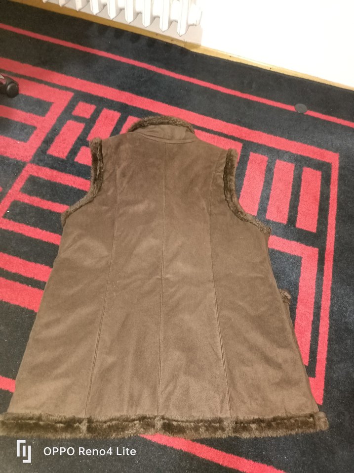 Kahverengi Süet Kürklü Kadın Yelek - Görsel 2