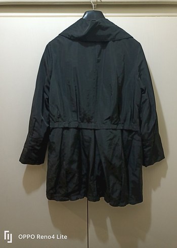 Düğmeli Siyah Midi  Kaban - Görsel 2