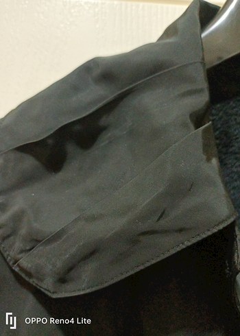 Düğmeli Siyah Midi  Kaban - Görsel 8