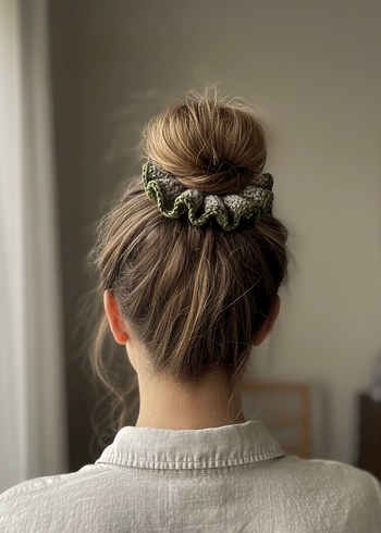 Fırfırlı Örgü Kadın Saç Tokası - Görsel 2