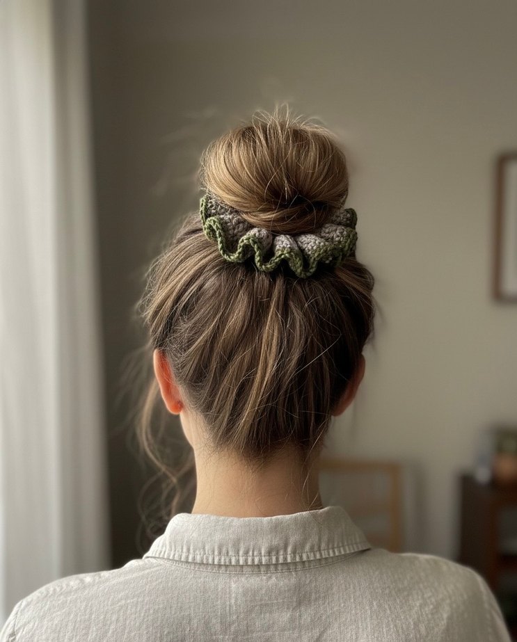 Fırfırlı Örgü Kadın Saç Tokası - Görsel 2