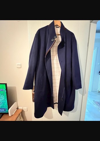 ADAMO Palto Düz Lacivert Midi Erkek Kaban - Görsel 2