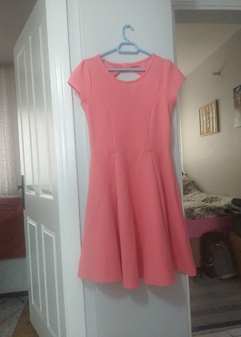 Pembe Midi Çocuk elbise, Kısa Kollu,