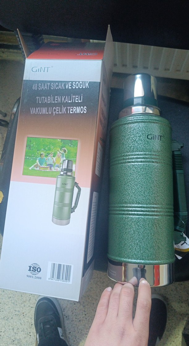Yeşil 2.2L Çelik Vakumlu Termos - Görsel 2