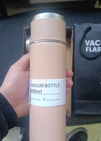 Bej Termos ve İki Bardak Seti - Görsel 3