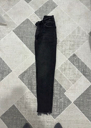 Gri Bağcıklı Kadın Denim Pantolon - Görsel 2