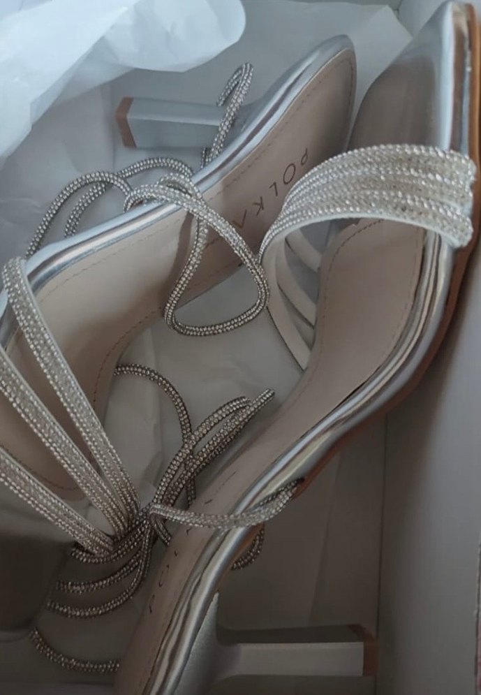 Gri Yılan Desenli Blok Topuklu Kadın Sandalet - Görsel 4