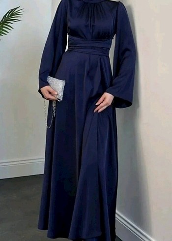 İspanyol kollu beli bağlamalı abiye-elbise - Görsel 3