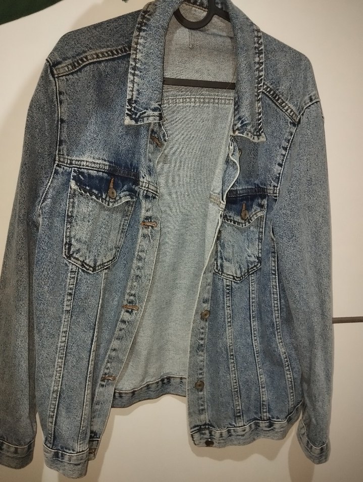 Kadın Mavi Midi boy Bol Kesim Denim Ceket - Görsel 3