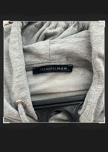 Gri Trendyolman Erkek Kapüşonlu Sweatshirt - Görsel 2