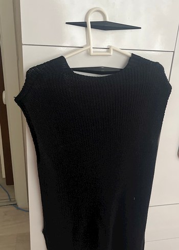 Siyah V Yaka Triko Kadın Süveter - Görsel 2