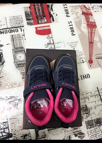 Kız Çocuk Renkli Velcro Spor Ayakkabı - Görsel 3