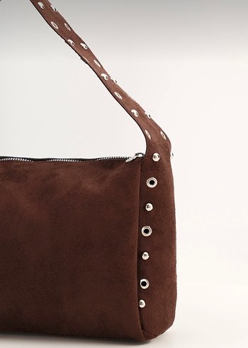 Kahverengi Süet Kadın Çanta Tokalı - Görsel 2