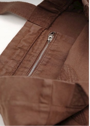 Kahverengi Kurdele Detaylı Tote Çanta - Görsel 4