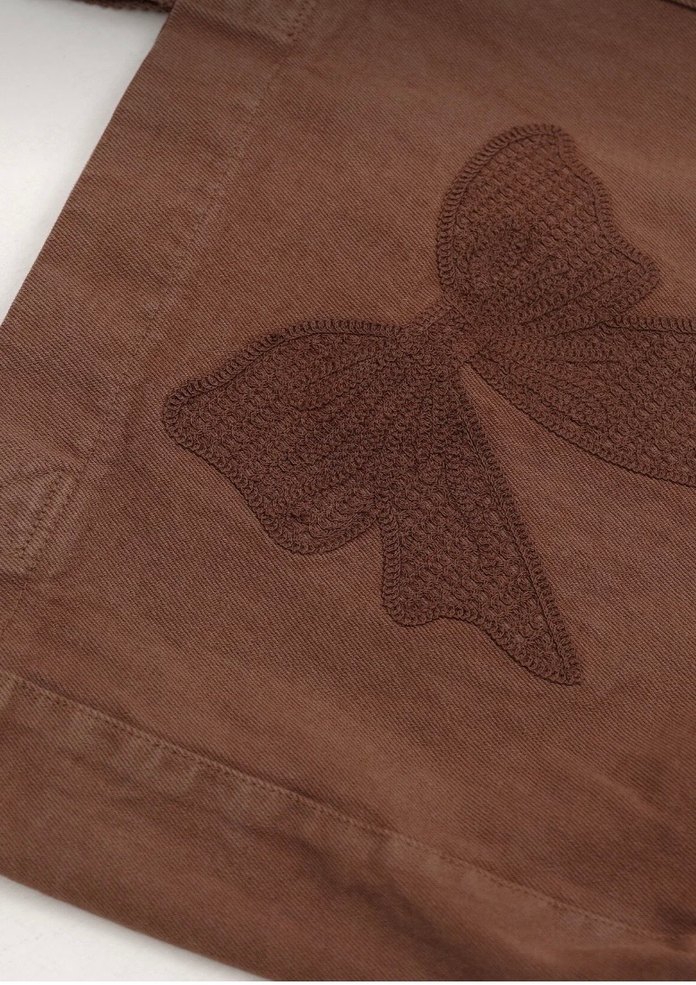 Kahverengi Kurdele Detaylı Tote Çanta - Görsel 3