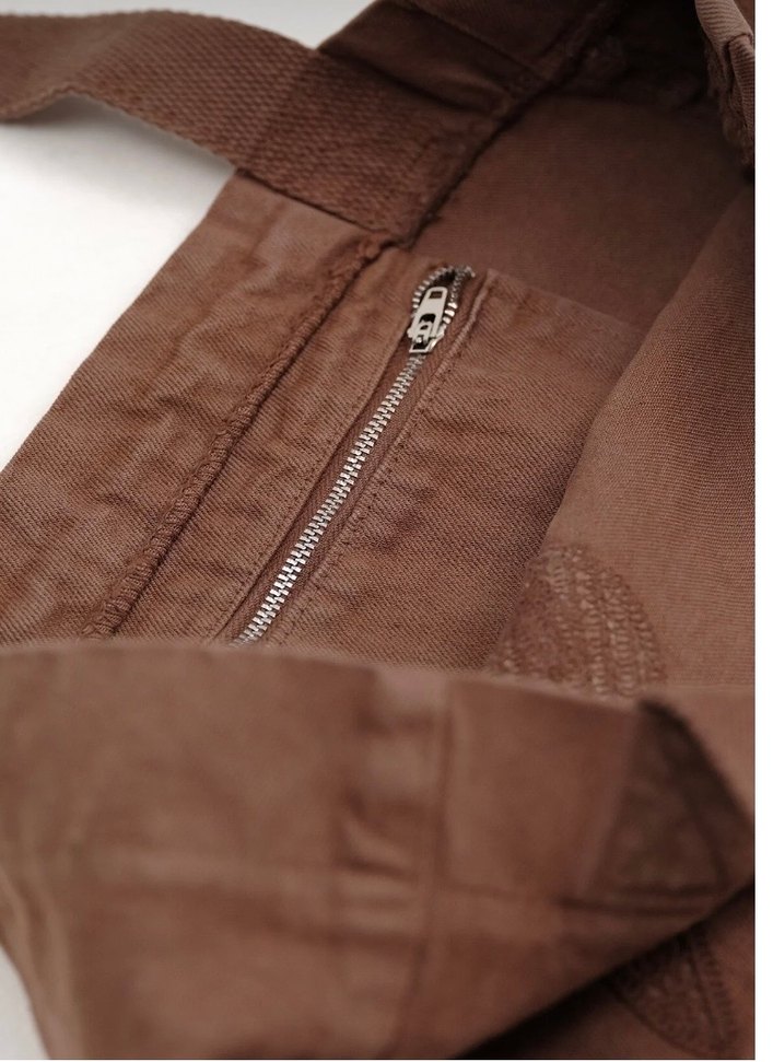 Kahverengi Kurdele Detaylı Tote Çanta - Görsel 4