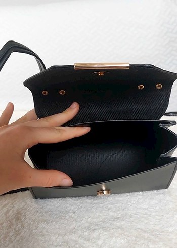 Modern Klasik Siyah Deri Kadın Çanta - Görsel 3