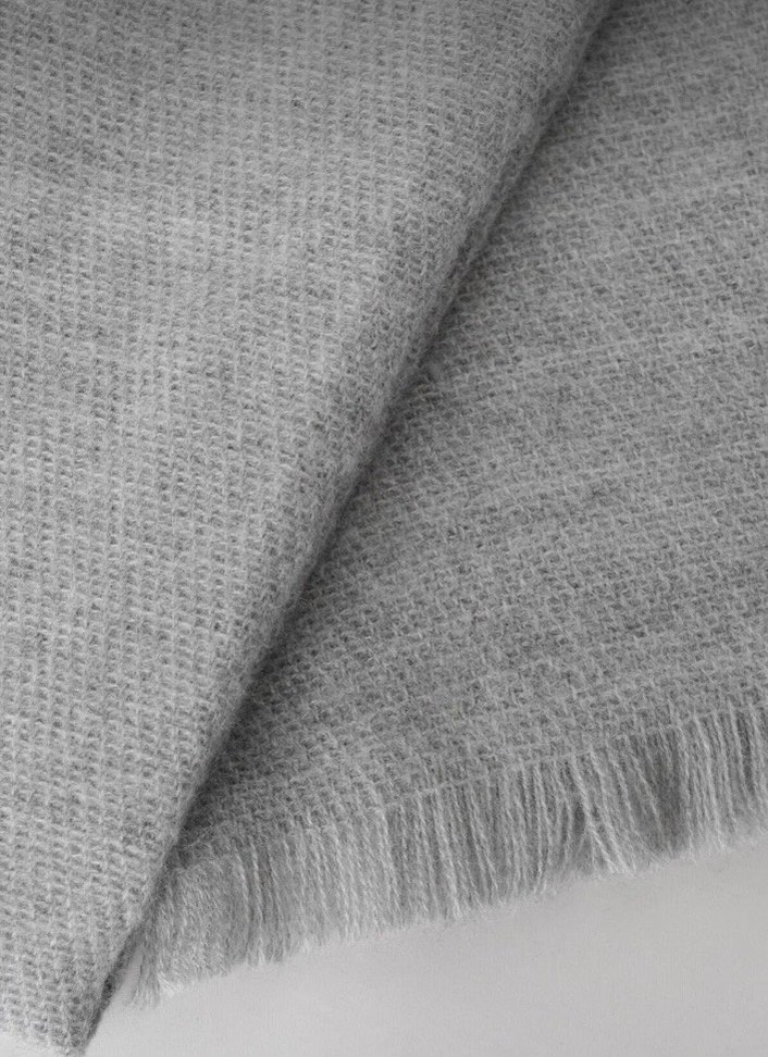 Gri Düz Desen Uzun Yumuşak Dokulu Şal - Görsel 2