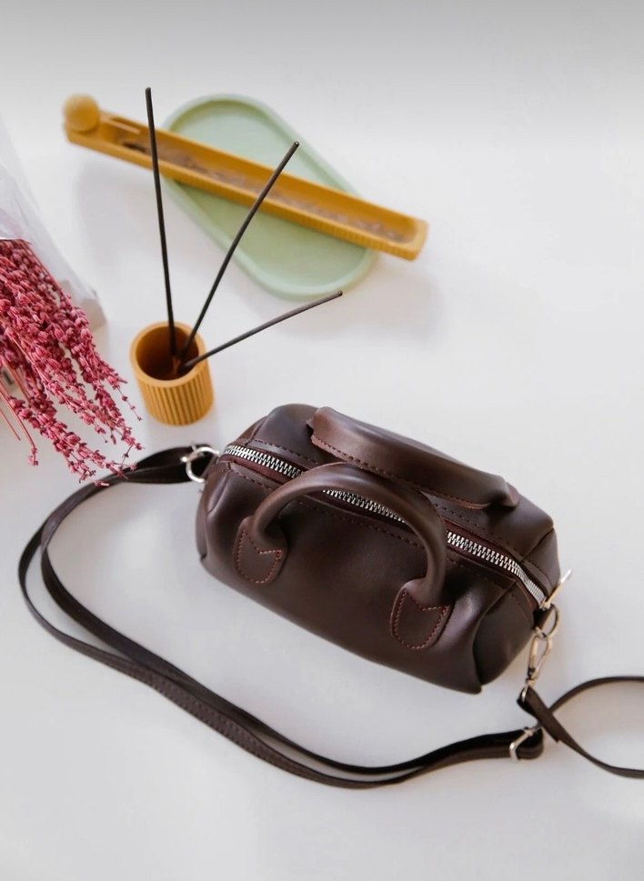 Kahverengi Deri Kadın Çanta - Görsel 3