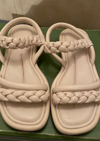 Bej Deri  Kadın Sandalet - Görsel 2